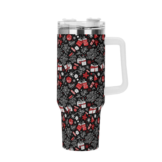 Christmas Gift 40oz Stainless Steel Tumbler Gift With White Handle and Straw