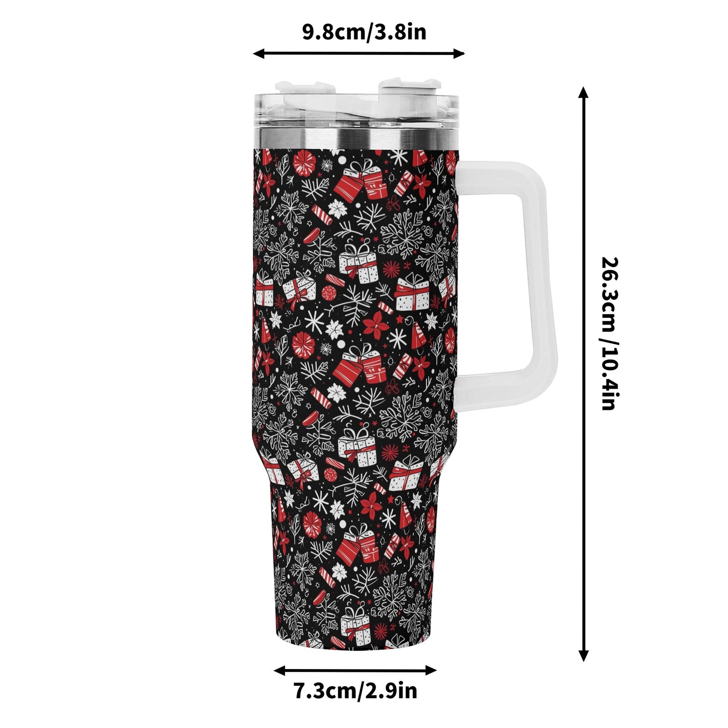 Christmas Gift 40oz Stainless Steel Tumbler Gift With White Handle and Straw