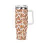 Autumn Leaves 40oz Stainless Steel Tumbler Gift With White Handle and Straw