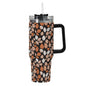 Dark Leaves 40oz Stainless Steel Tumbler Gift With Black Handle and Straw