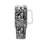 Demons 40oz Stainless Steel Tumbler Gift With White Handle and Straw