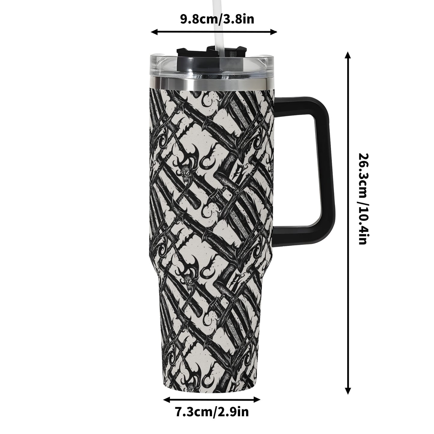 Devil Veins 40oz Stainless Steel Tumbler Gift With Black Handle and Straw