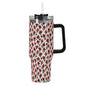 Floral Fire 40oz Stainless Steel Tumbler Gift With Black Handle and Straw