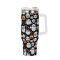 Cute Monster Witches 40oz Stainless Steel Tumbler Gift With White Handle and Straw