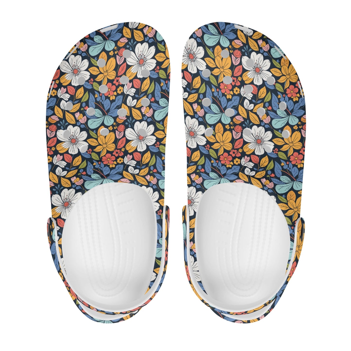 Bright Flowers Womens Vented Sandals