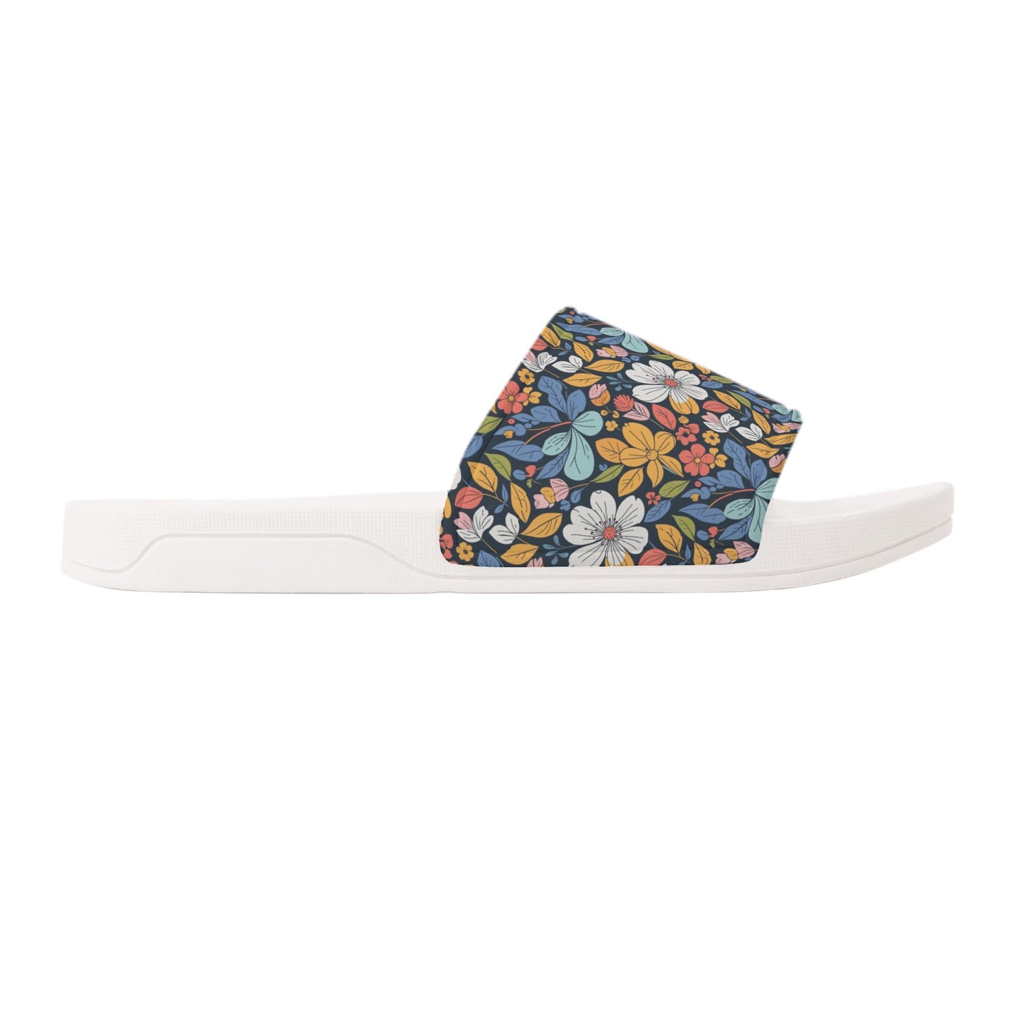 Bright Flowers Womens Slide Sandals