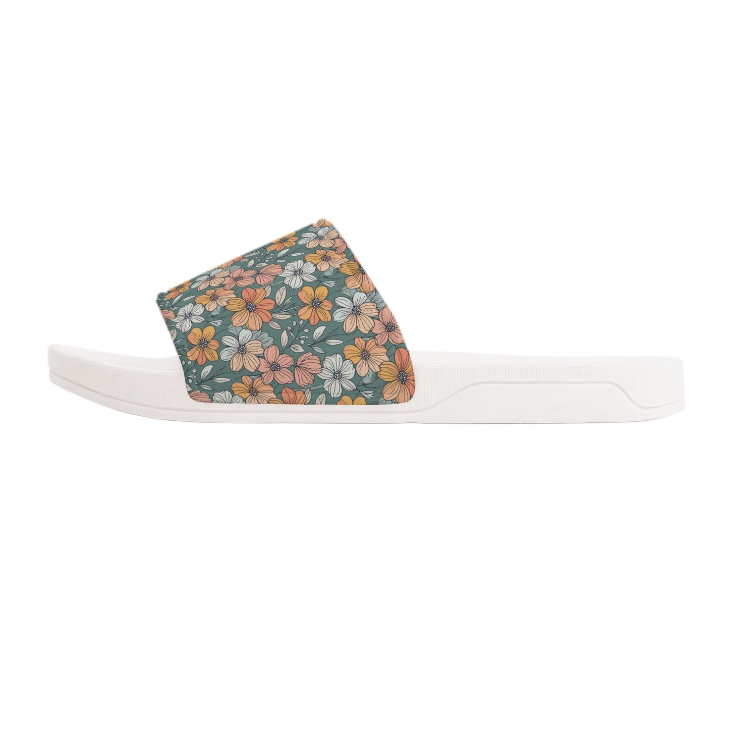 Pastel Flowers Womens Slide Sandals