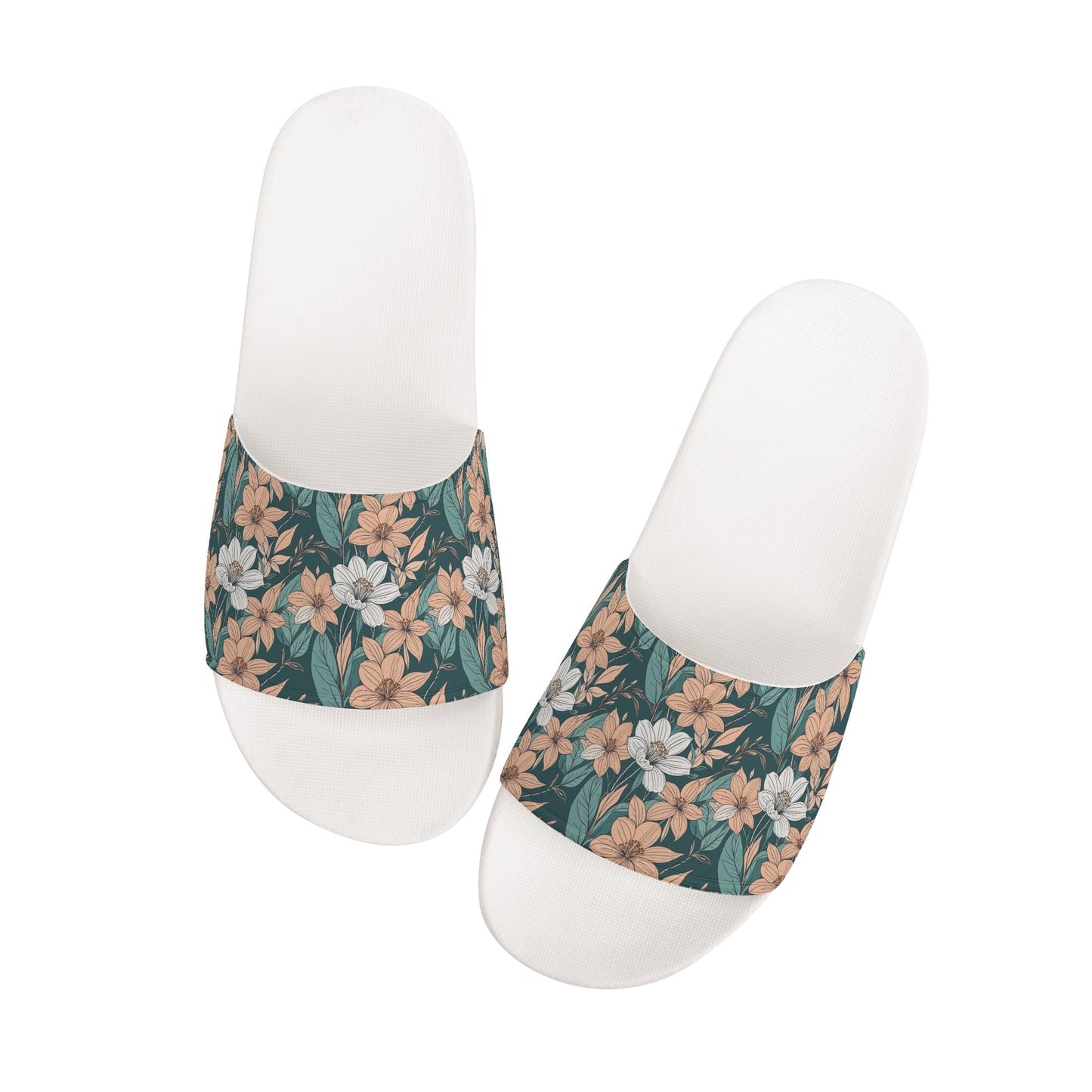 Pastel Floral Mens Slide Sandals