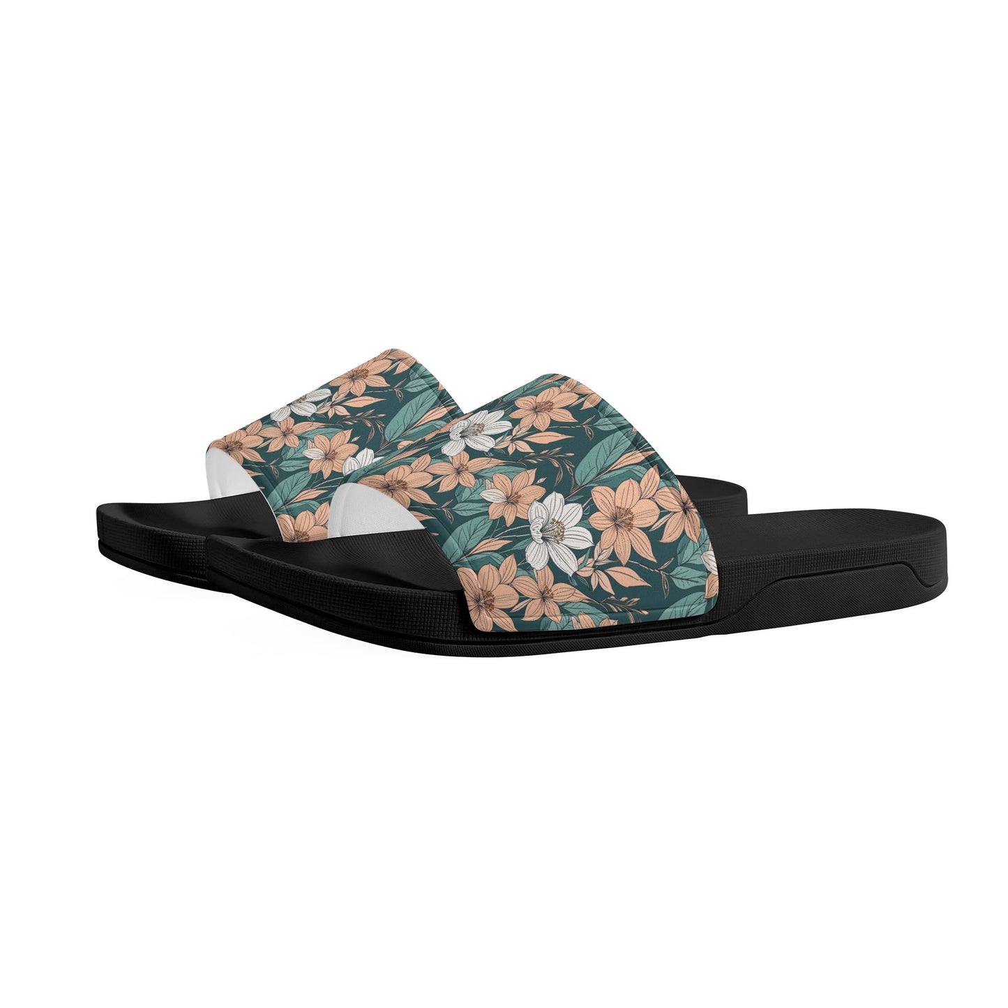 Pastel Floral Mens Slide Sandals