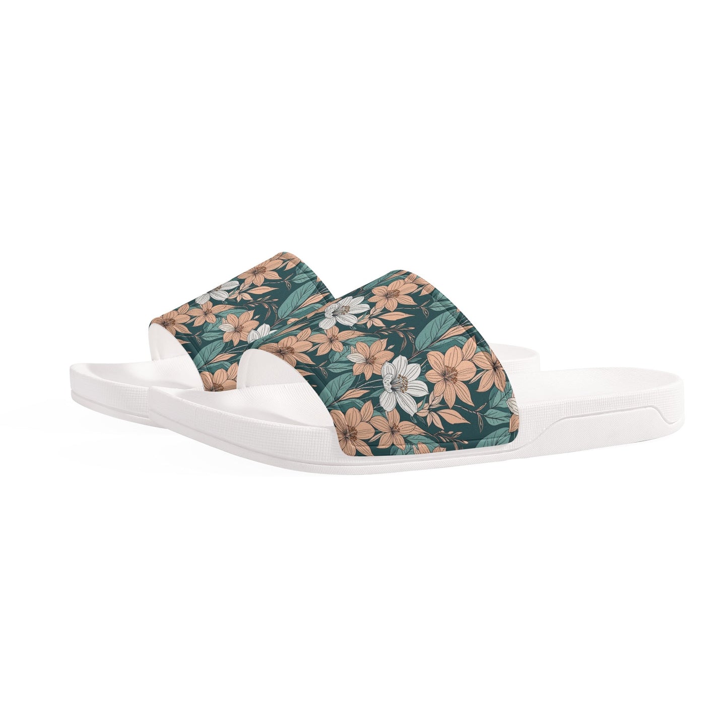 Pastel Floral Mens Slide Sandals