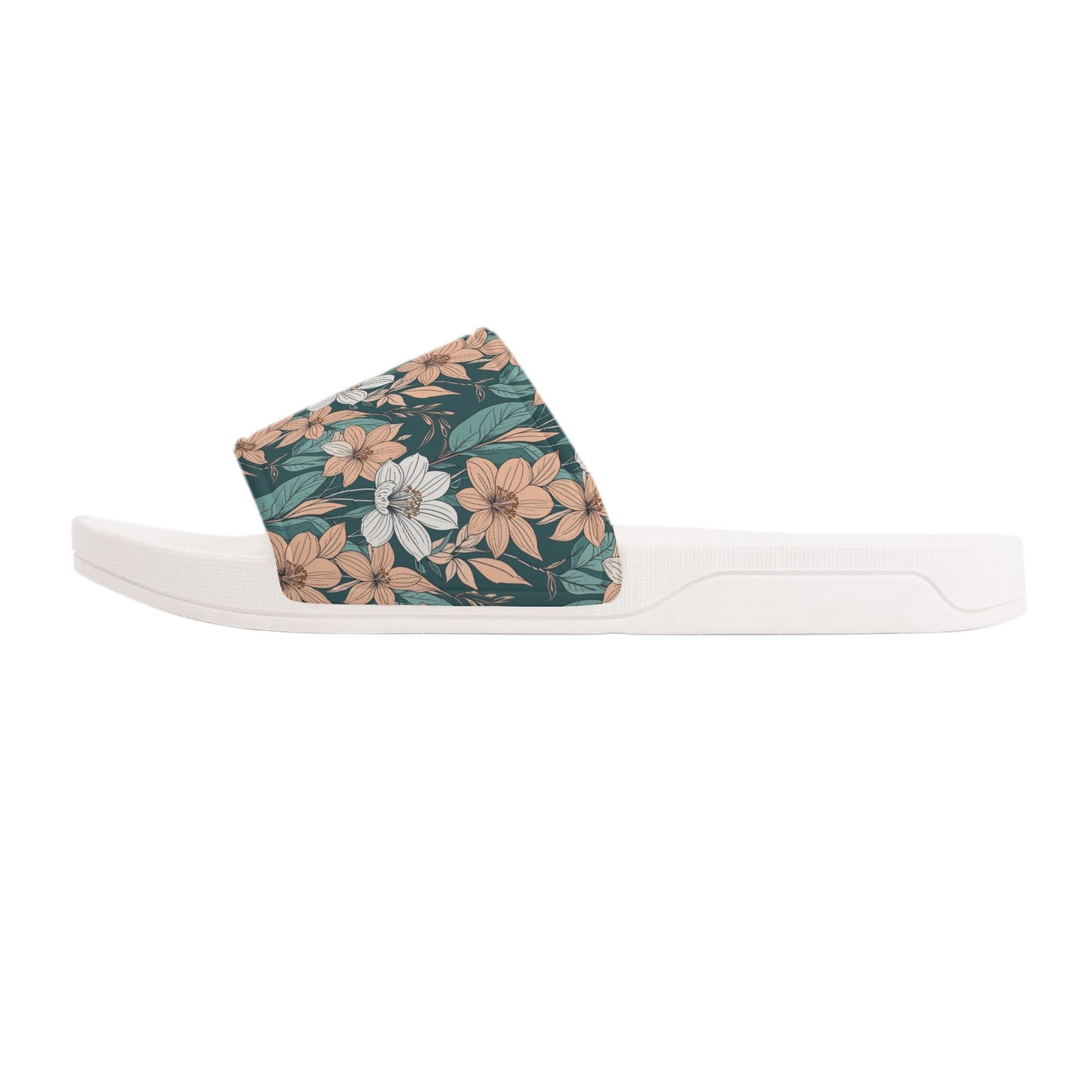 Pastel Floral Womens Slide Sandals