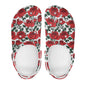 Red Leafy Roses Womens Vented Sandals