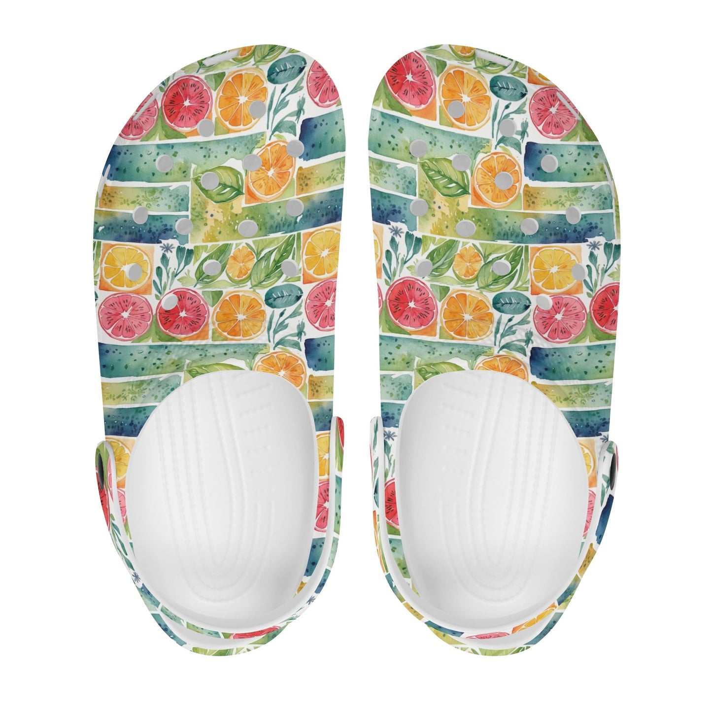 Watercolor Fuit Womens Vented Sandals