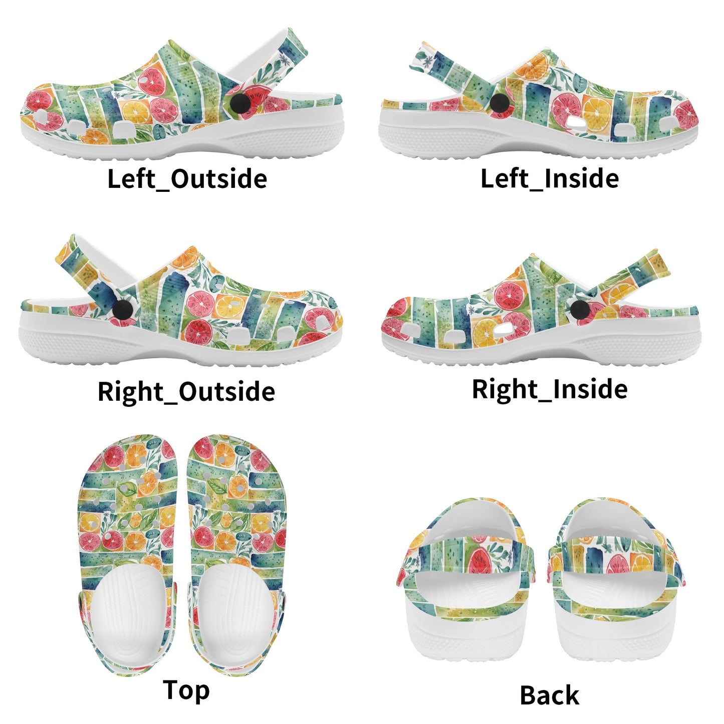 Watercolor Fuit Womens Vented Sandals