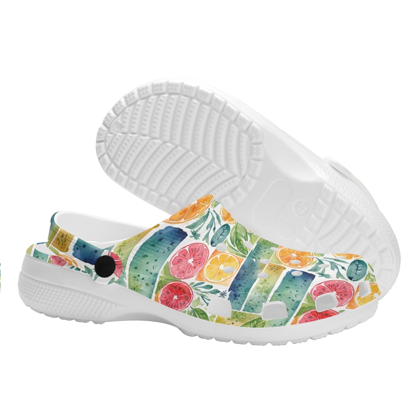 Watercolor Fuit Womens Vented Sandals