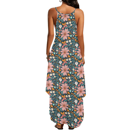 Wild Flowers Womens Elegant Sleeveless Evening Dress