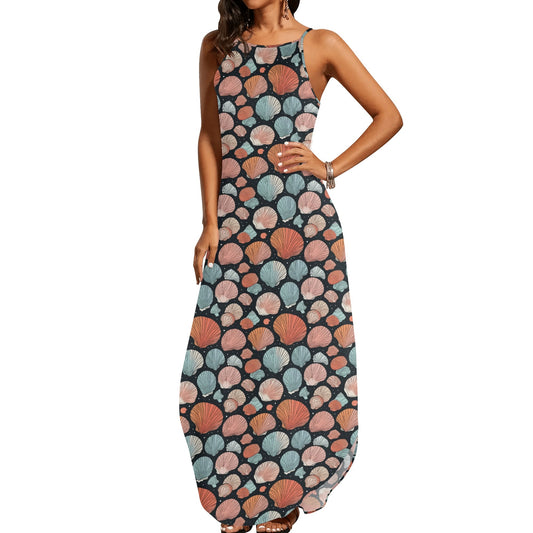 Big Shells Womens Elegant Sleeveless Evening Dress