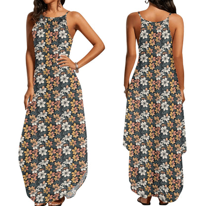 Field of Flowers Womens Elegant Sleeveless Evening Dress