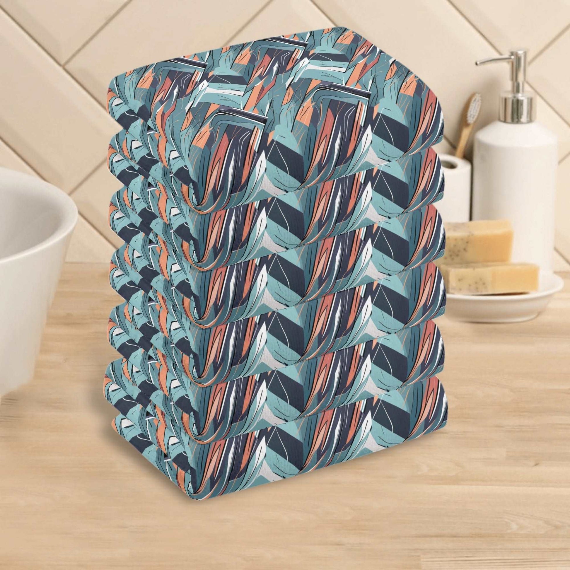 Abstract Breeze Hand Towels (6 Pcs) DeRose Seasonal