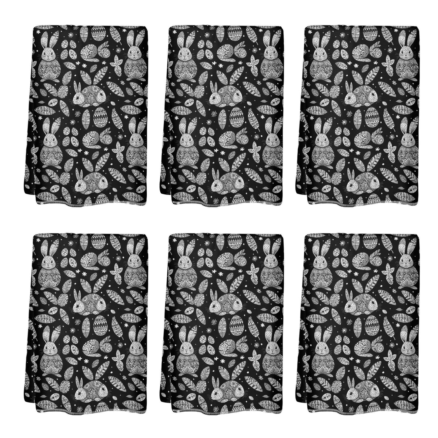 Abstract Bunny Hand Towels (6 Pcs) DeRose Seasonal