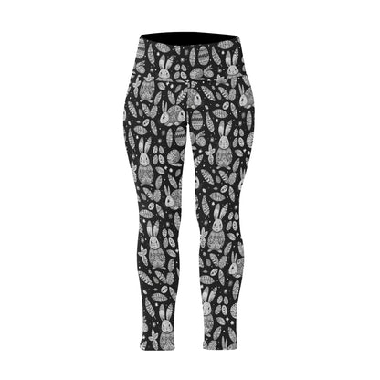 Abstract Bunny Women's Plus Size High Waited Leggings Women's High Waist Leggings(Plus Size)(ModelL45) DeRose Seasonal