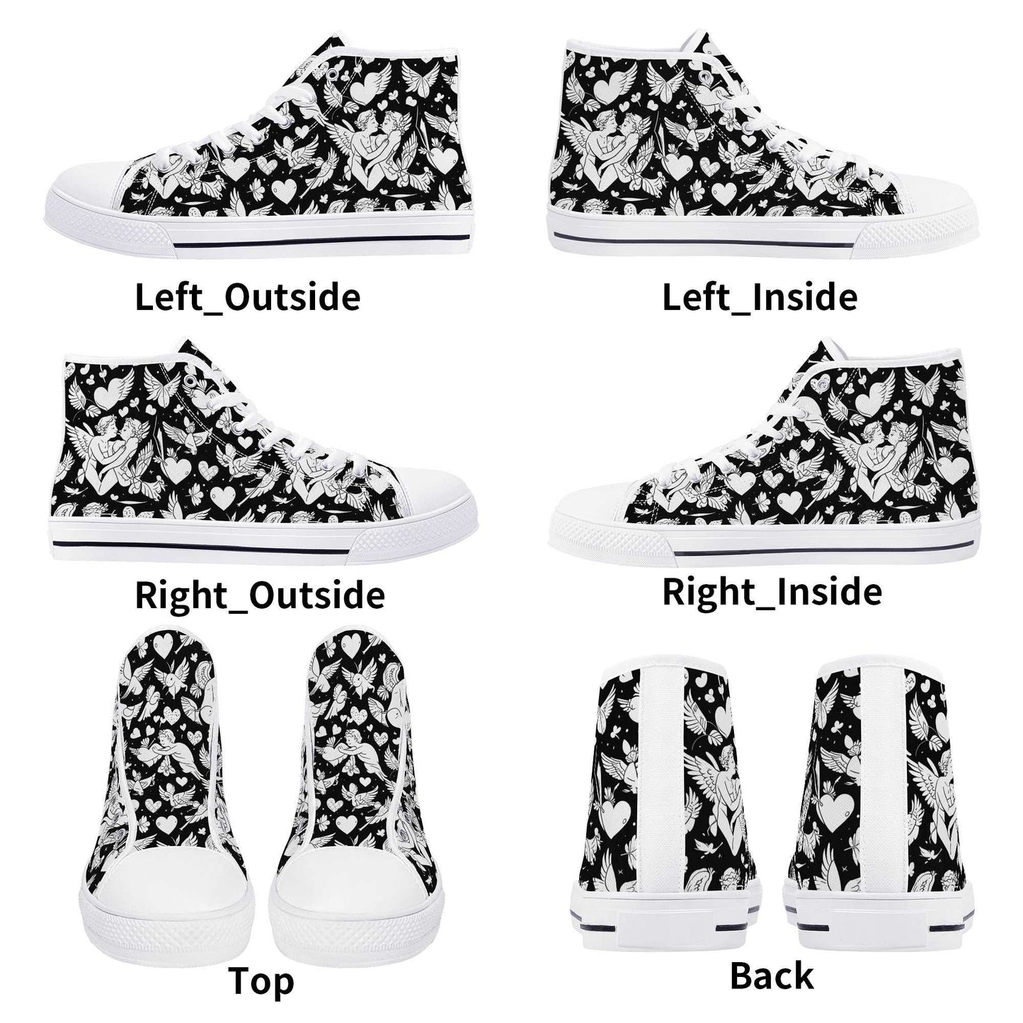 Abstract Love Mens High Top Canvas Shoes DeRose Seasonal