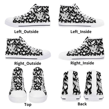 Abstract Love Mens High Top Canvas Shoes DeRose Seasonal