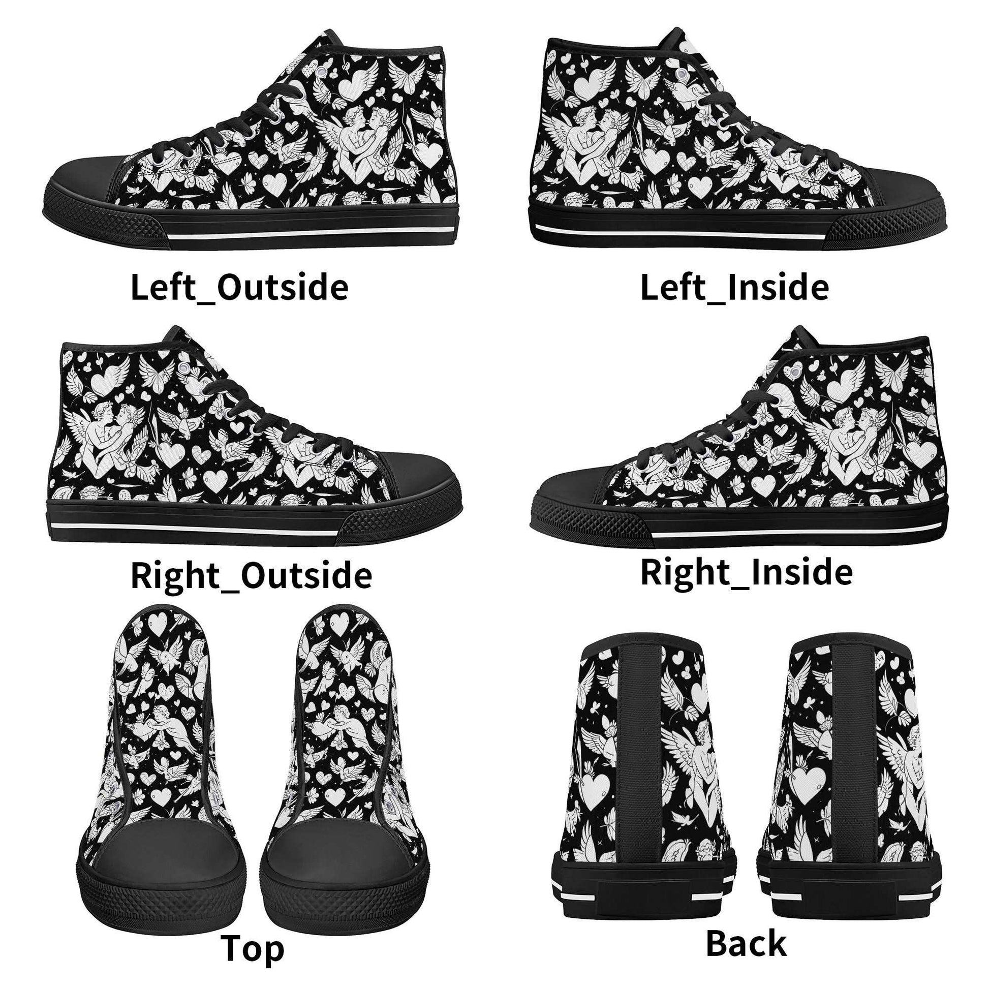 Abstract Love Mens High Top Canvas Shoes DeRose Seasonal