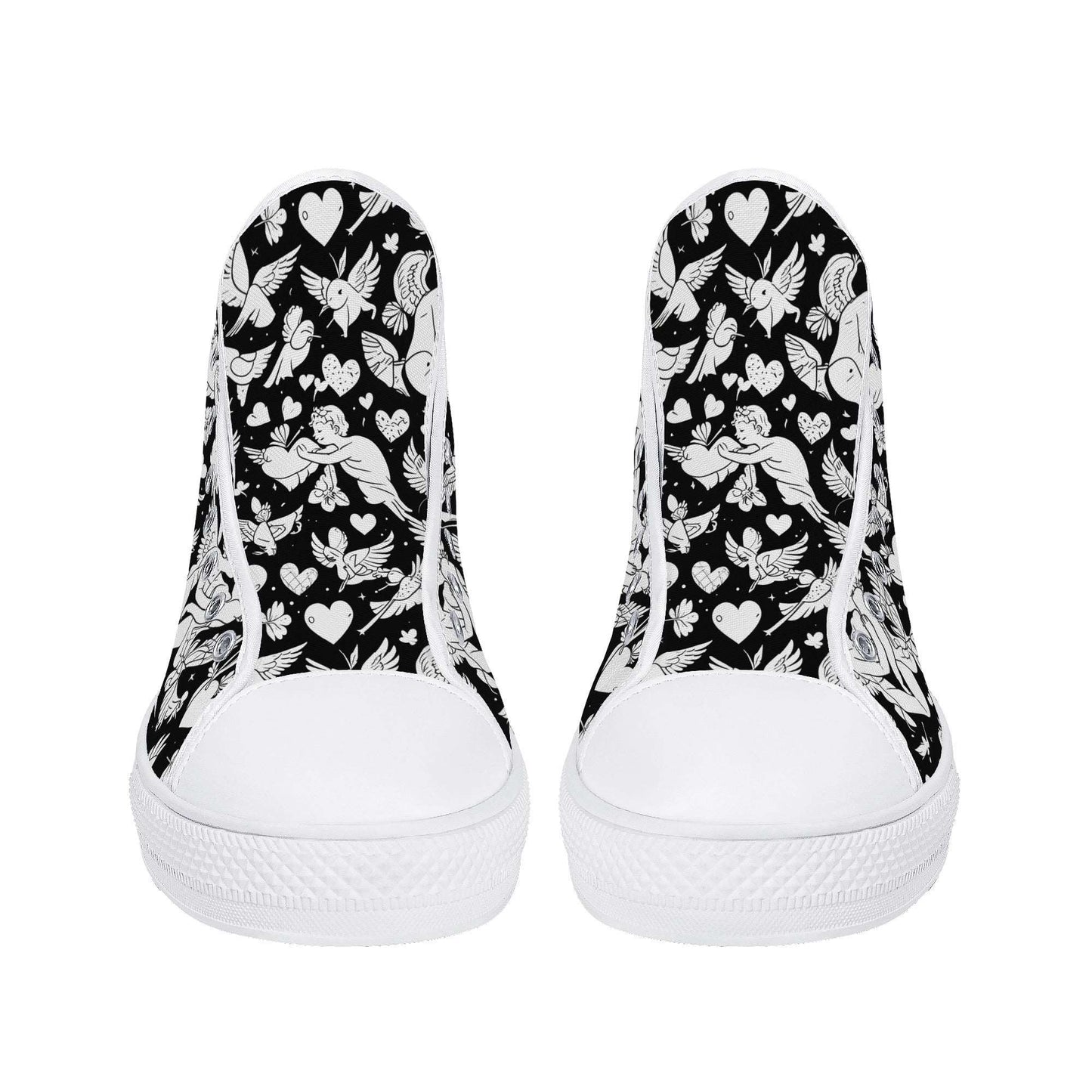 Abstract Love Mens High Top Canvas Shoes DeRose Seasonal