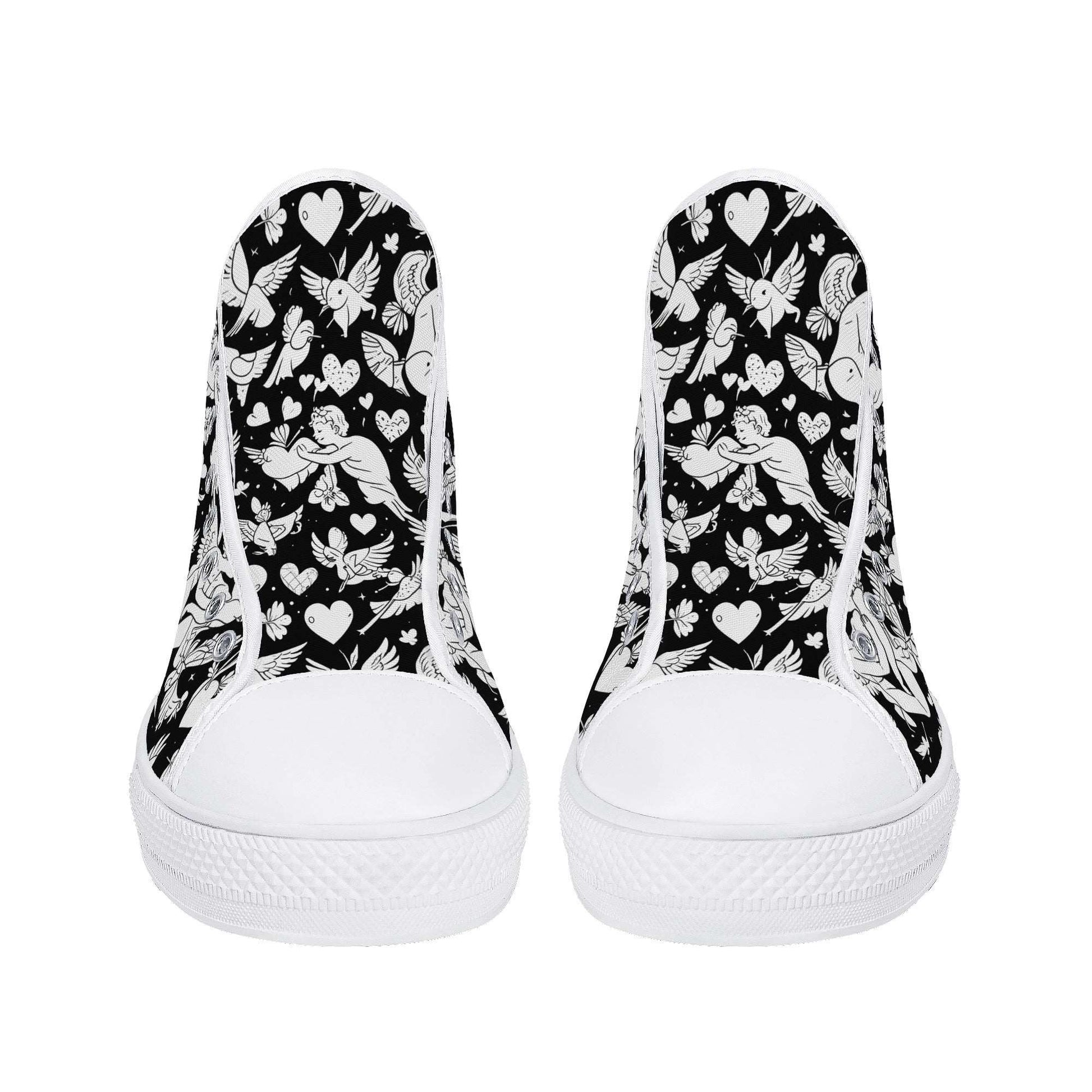 Abstract Love Mens High Top Canvas Shoes DeRose Seasonal