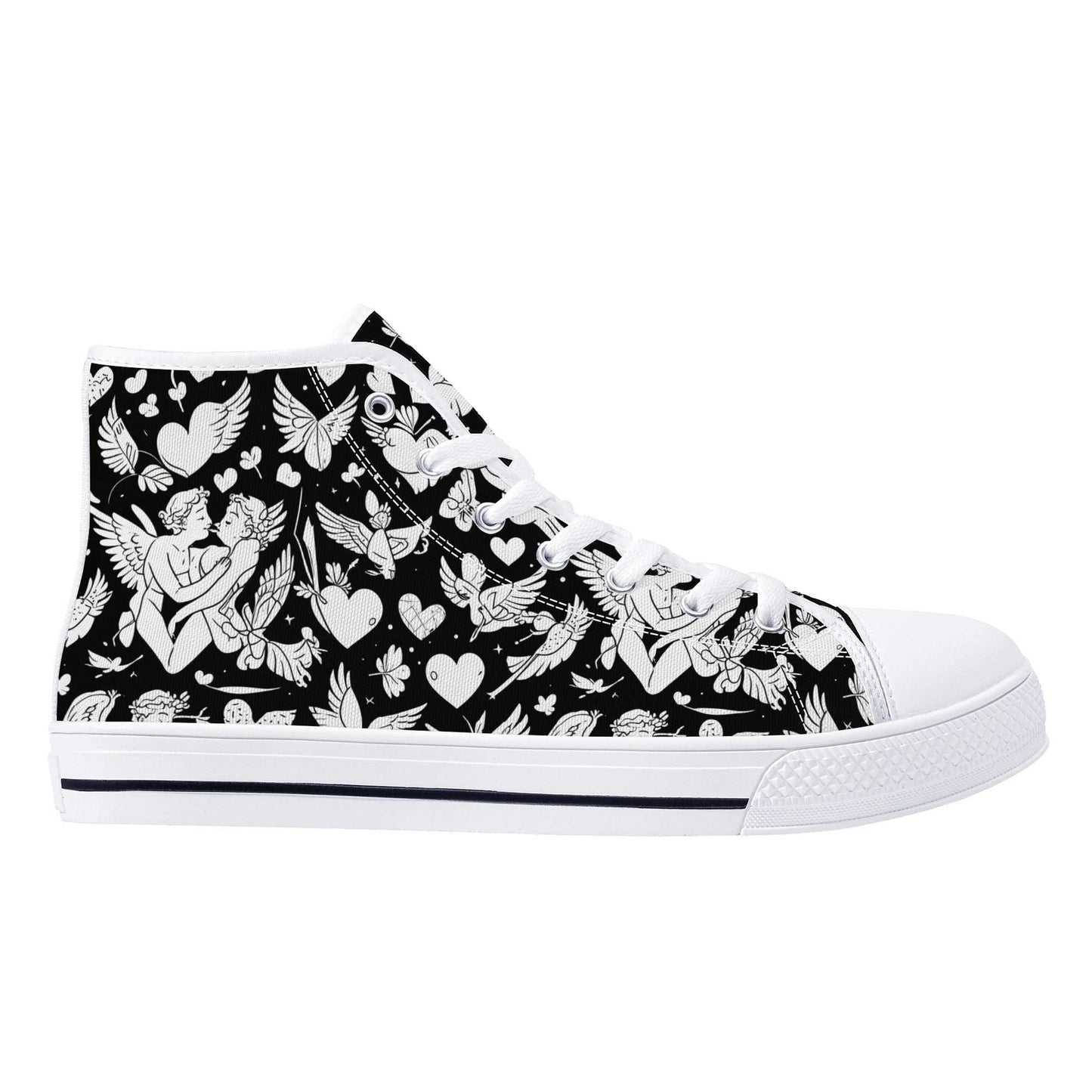 Abstract Love Mens High Top Canvas Shoes DeRose Seasonal