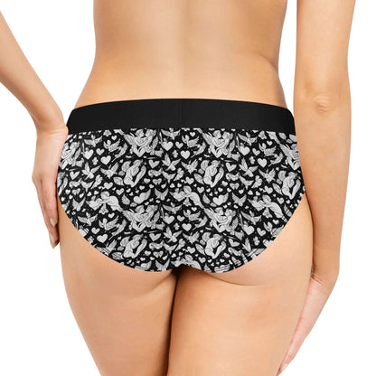 Abstract Love Womens Mid Waisted Briefs DeRose Seasonal