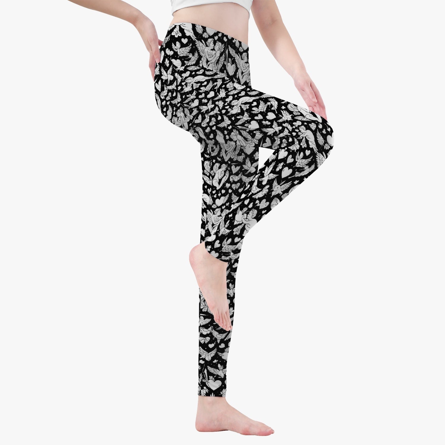 Abstract love Women's Yoga Pants DeRose Seasonal