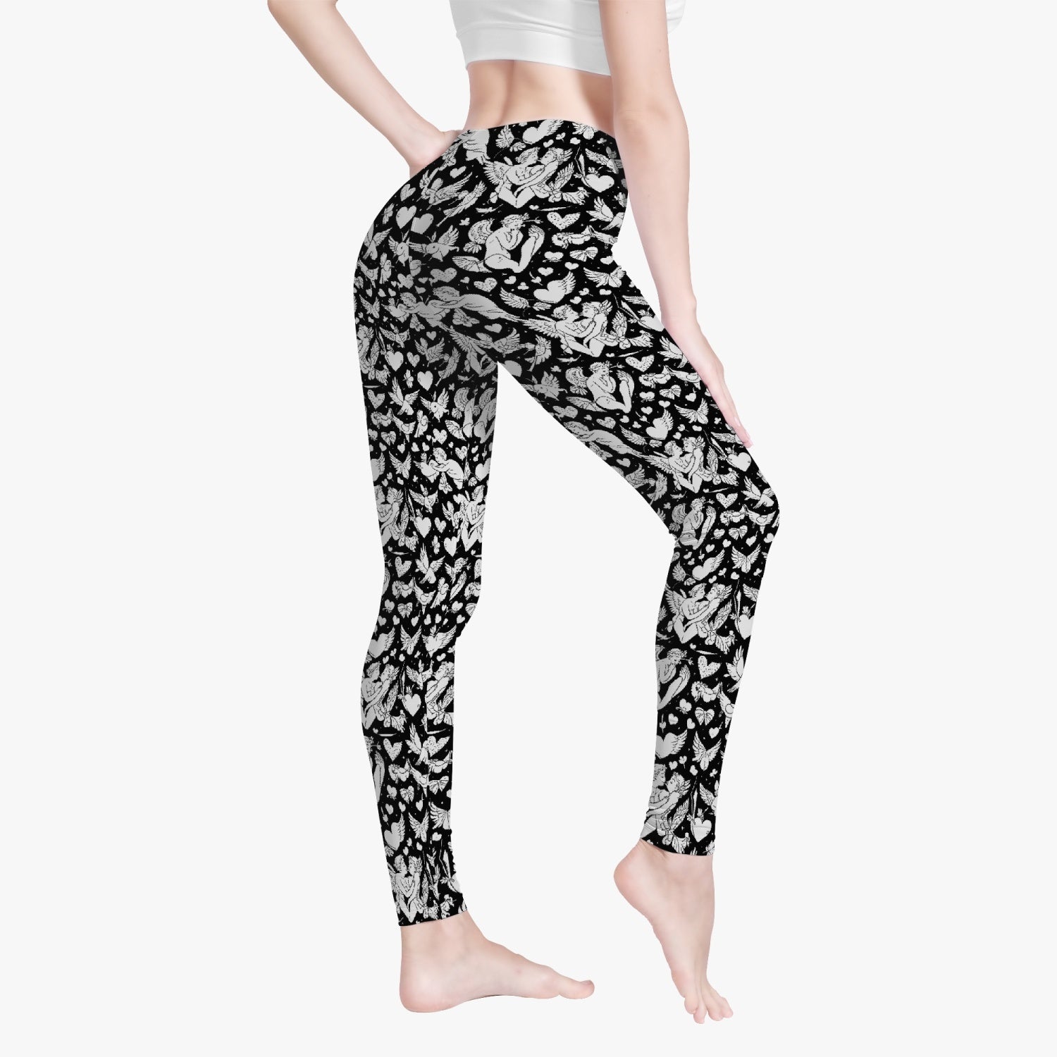 Abstract love Women's Yoga Pants DeRose Seasonal