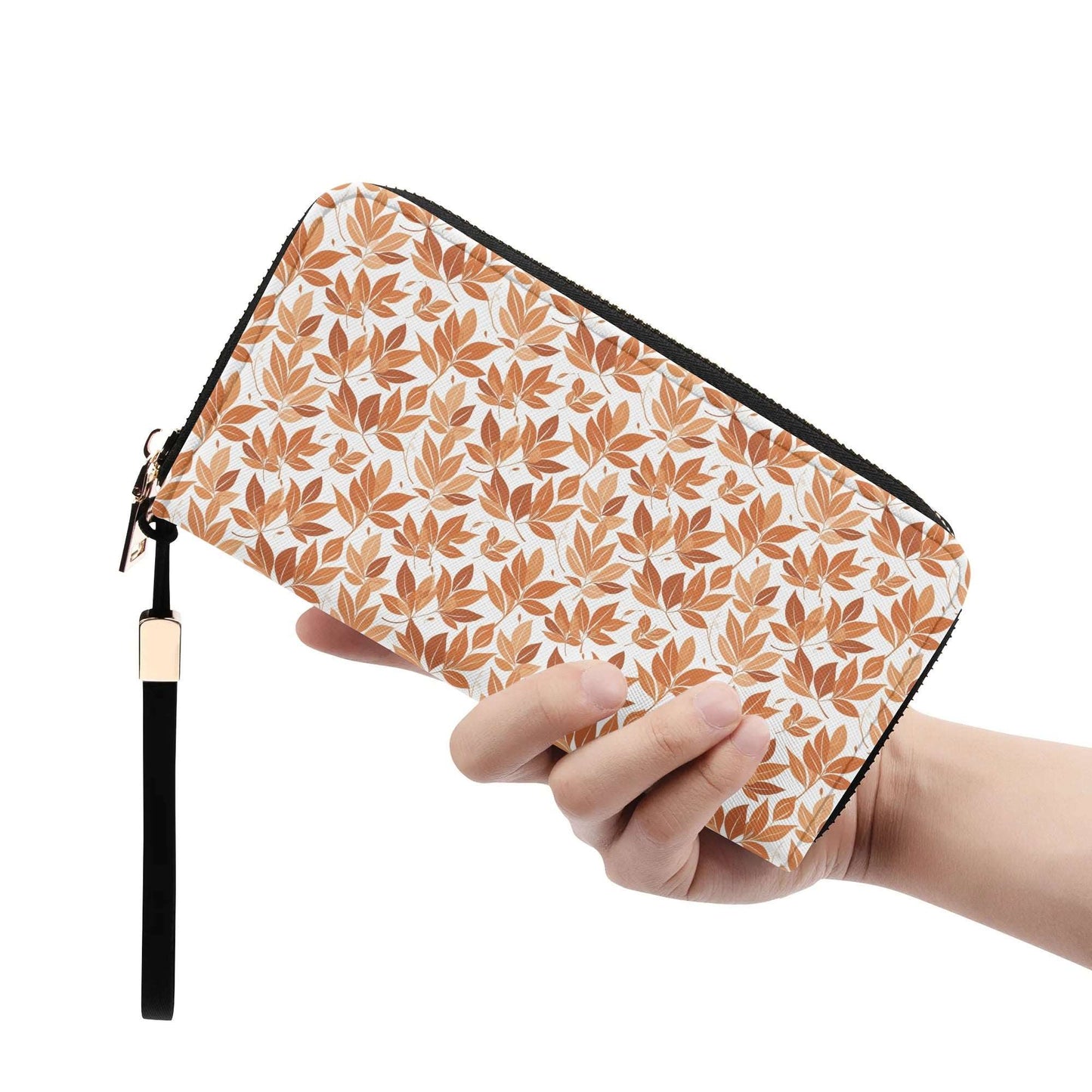 Autumn Leaves Leather Zipper Wristlet Wallet DeRose Seasonal