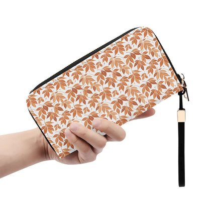 Autumn Leaves Leather Zipper Wristlet Wallet DeRose Seasonal