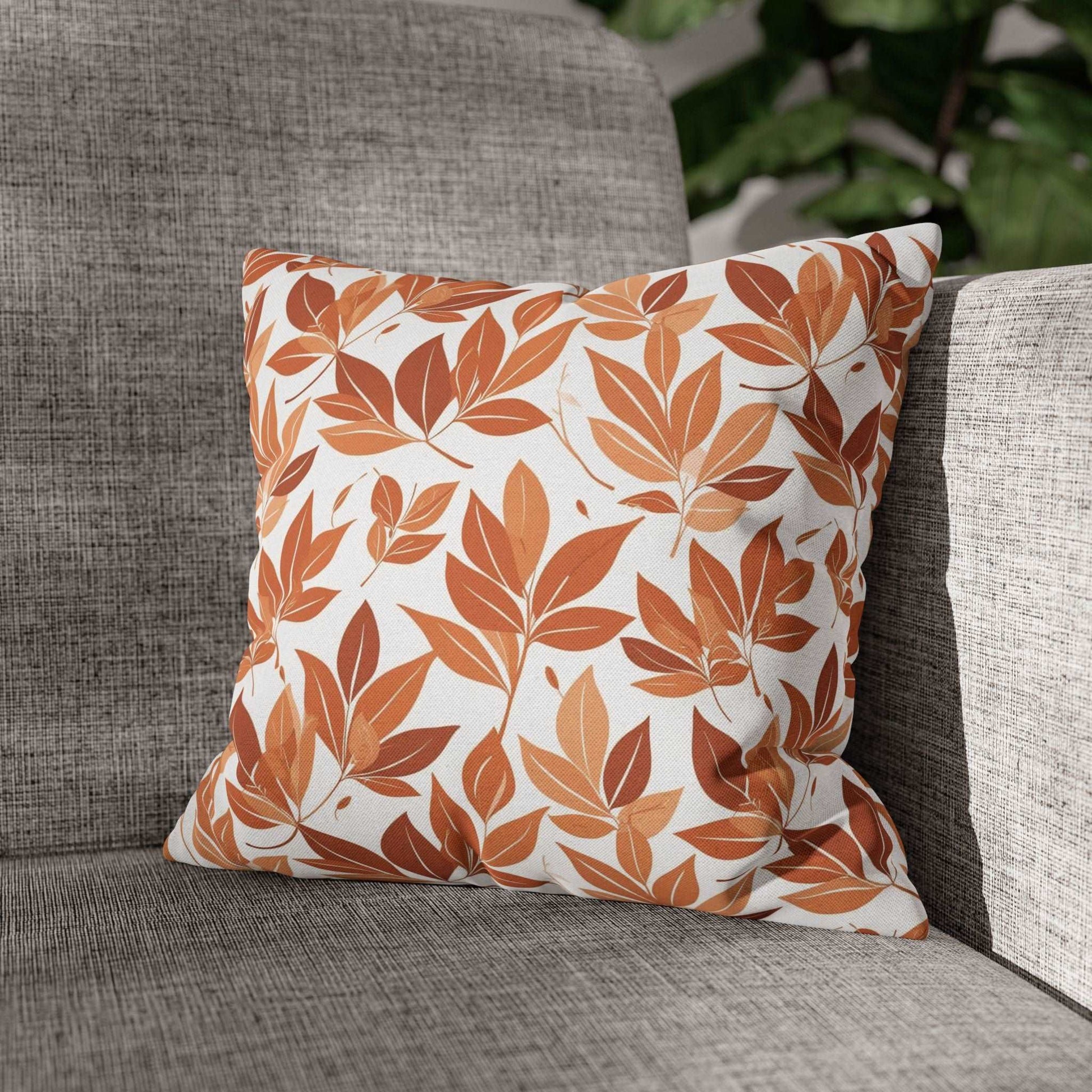 Autumn Leaves Spun Polyester Square Pillowcase DeRose Seasonal