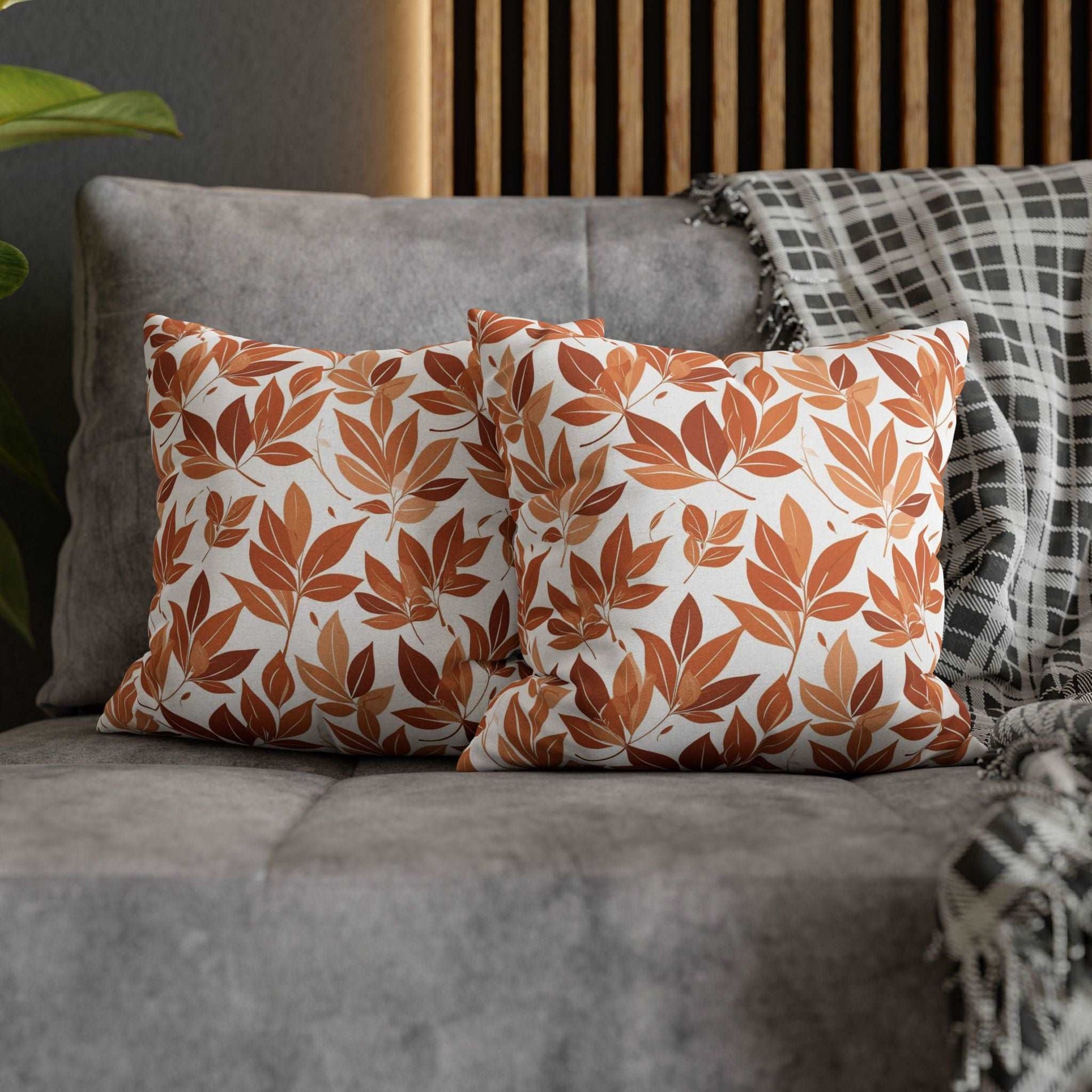 Autumn Leaves Spun Polyester Square Pillowcase DeRose Seasonal