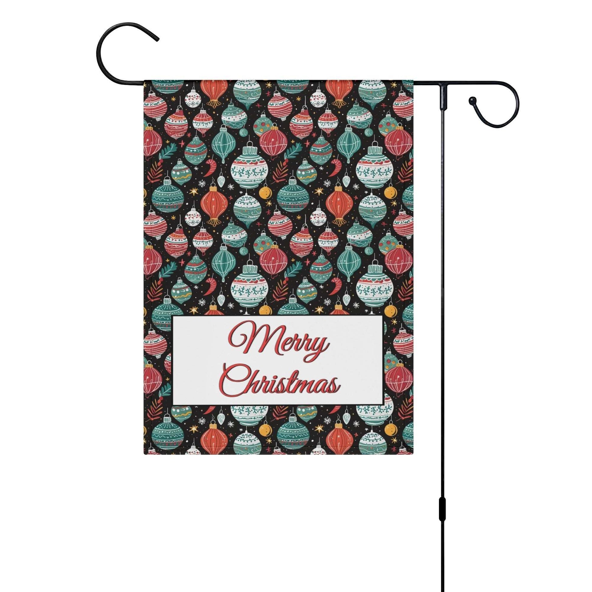 Big Ornament Garden Flag Merry Christmas Banner 12.5 x18 In DeRose Seasonal