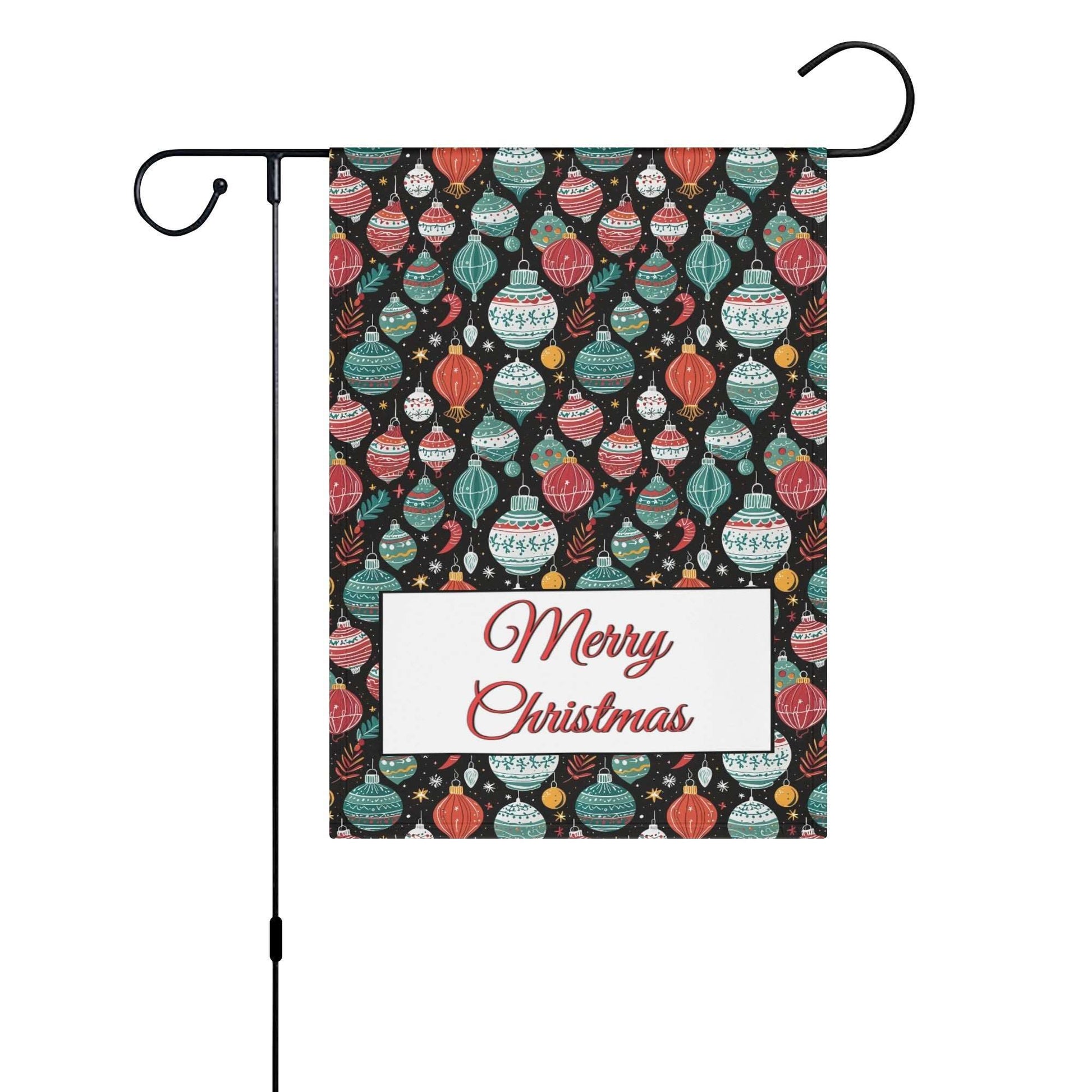 Big Ornament Garden Flag Merry Christmas Banner 12.5 x18 In DeRose Seasonal