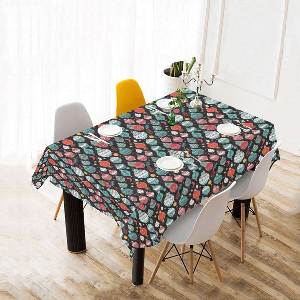 Big Ornament Polyester Tablecloth Polyester Tablecloth 70"x 52" DeRose Seasonal