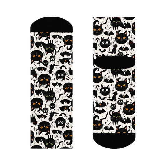 Black Cat Crew Socks 3 sizes DeRose Seasonal