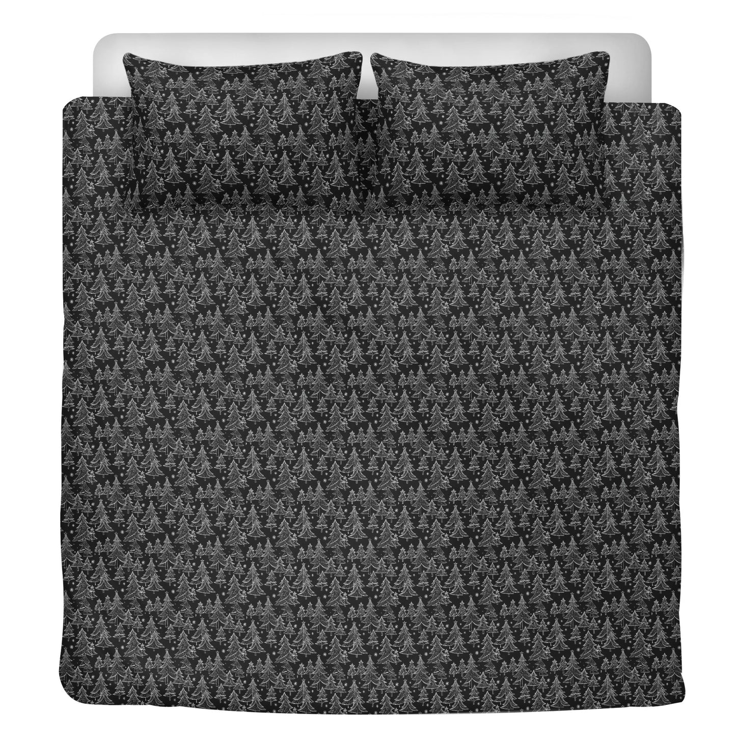 Black and White Christmas Trees 3 Pcs Beddings DeRose Seasonal