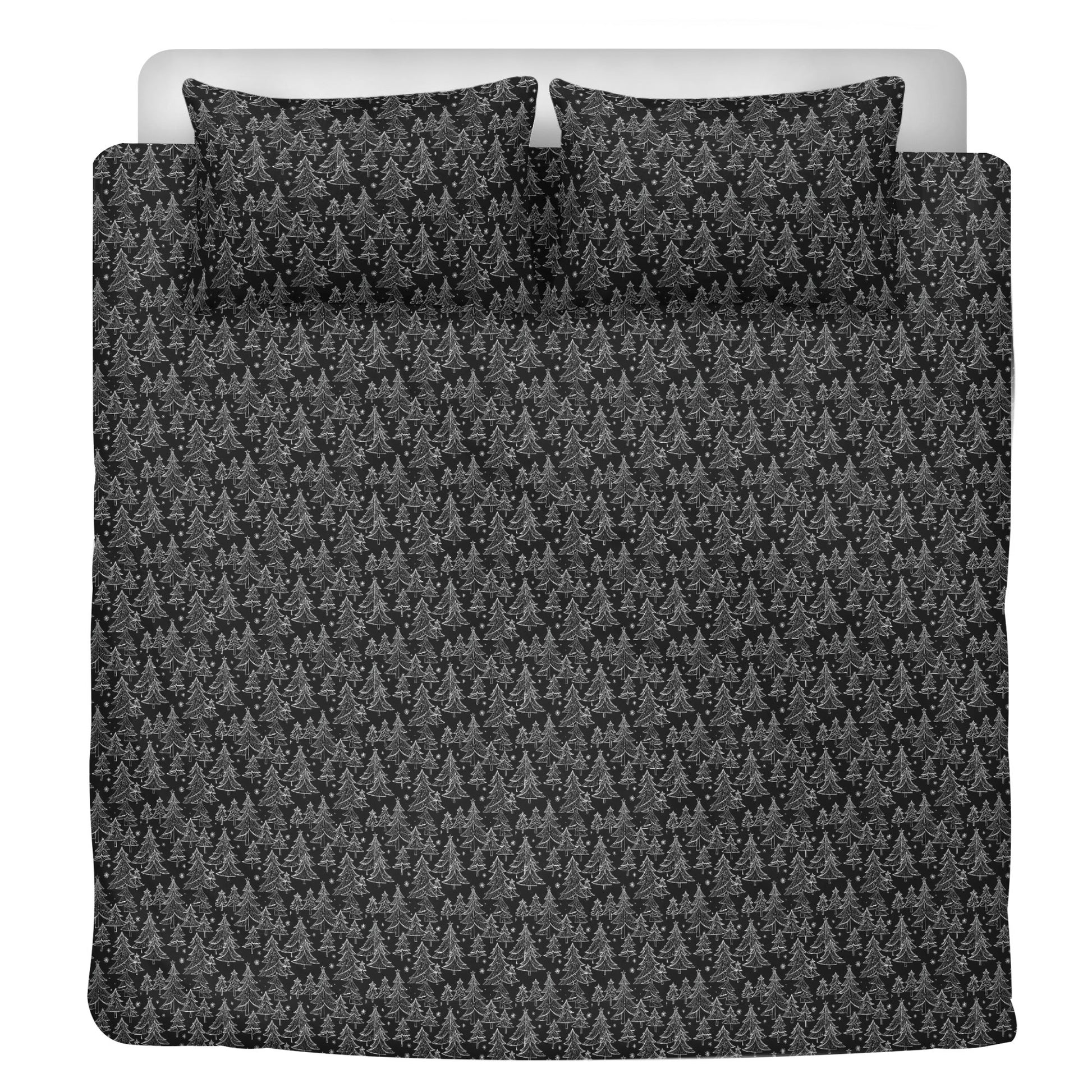 Black and White Christmas Trees 3 Pcs Beddings DeRose Seasonal