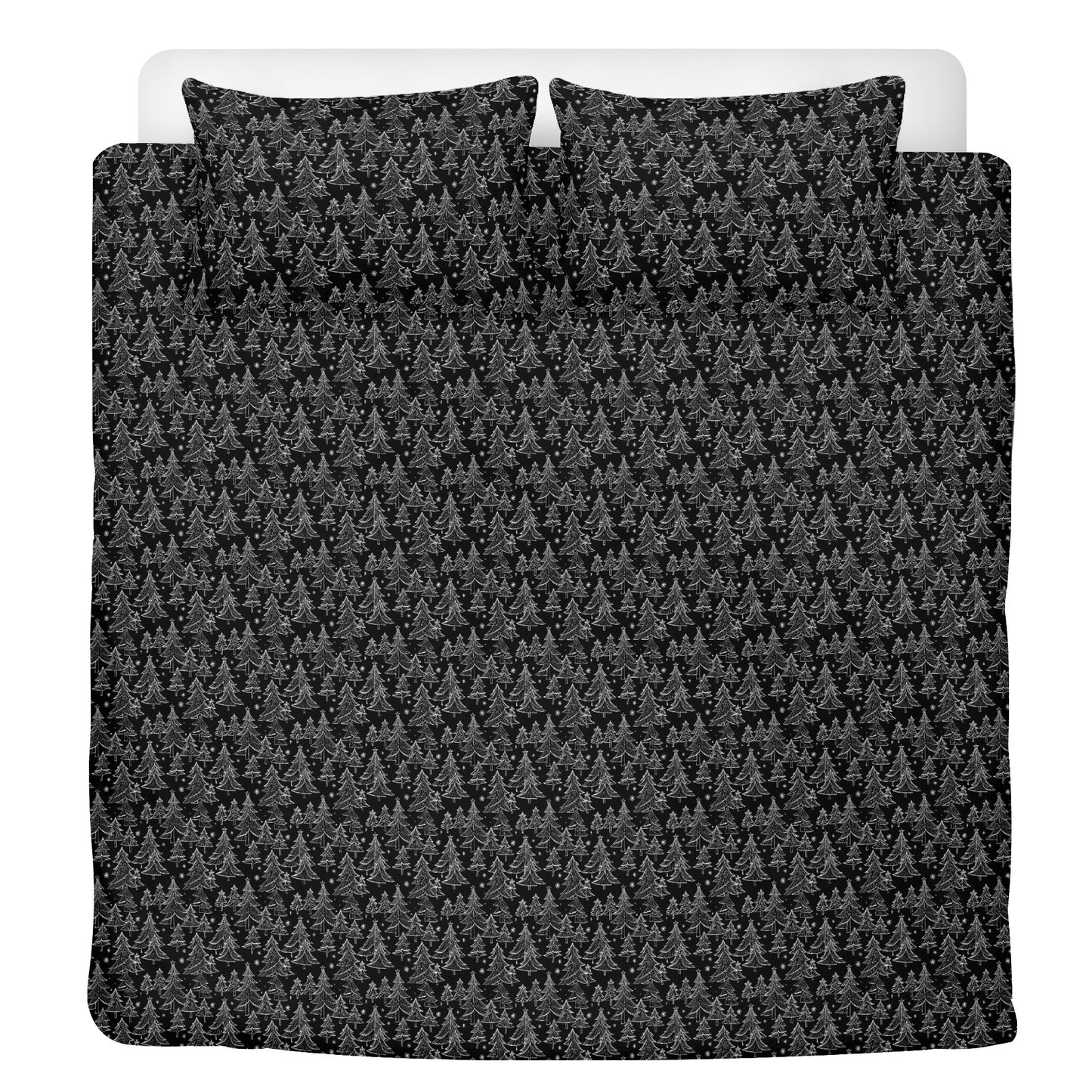 Black and White Christmas Trees 3 Pcs Beddings DeRose Seasonal