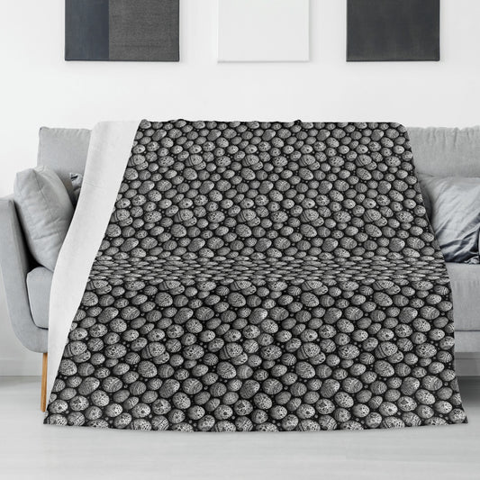 Black and White Egg Flannel Breathable Blanket 4 Sizes DeRose Seasonal