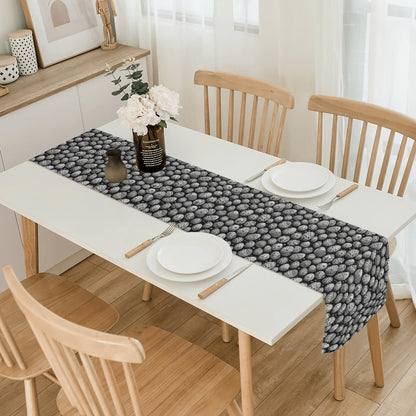 Black and White Egg Polyester Table Runner DeRose Seasonal