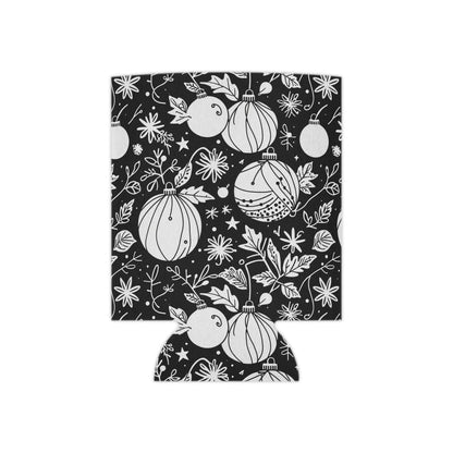 Black and White Festive Ornaments Can Cooler 50% Off DeRose Seasonal