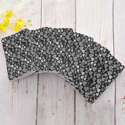 Black and White Hearts Hand Towels (6 Pcs) DeRose Seasonal