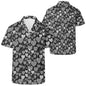 Black and White Hearts Mens Casual Hawaiian Shirt DeRose Seasonal